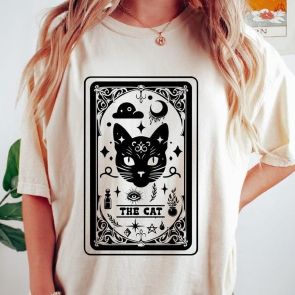 Halloween Cat Shirt, Tarot Card Halloween T-Shirt